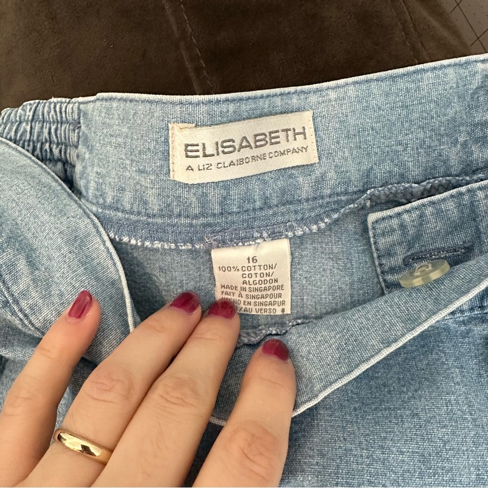 Light Blue Denim Button-Front Women's Skirt - Picture 10 of 10